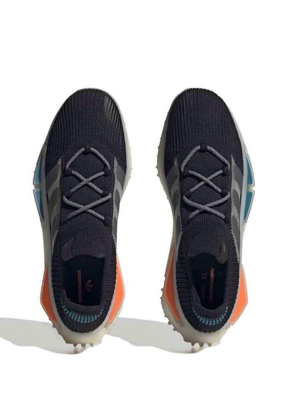adidas NMD S1 Black Knit Sneakers with Gray Stripes and Translucent Sole. - Picture 2 of 3
